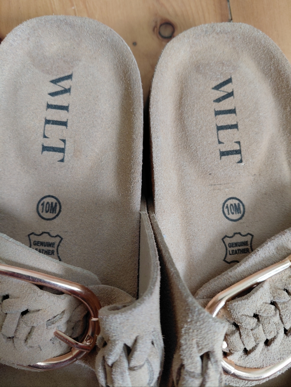 Wilt Tan Sandals with Gold Buckles Suede - Picture 8 of 8
